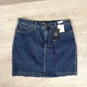 NWT Lee Stormy Lines Mid Rise Denim Skort Women's Size 12 M